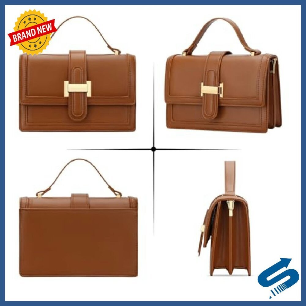 Leather Crossbody Bag with Top Handle, Adjustable Strap, Roomy Small Purse - Picture 5 of 8